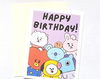 BT21 Card | BTS Card | Cute Birthday Card | Personalized Card