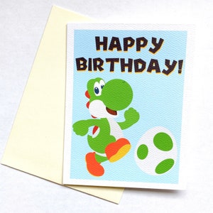 Yoshi Birthday Card | Personalized Card | Super Nintento Card
