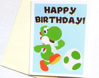 Yoshi Birthday Card | Personalized Card | Super Nintento Card
