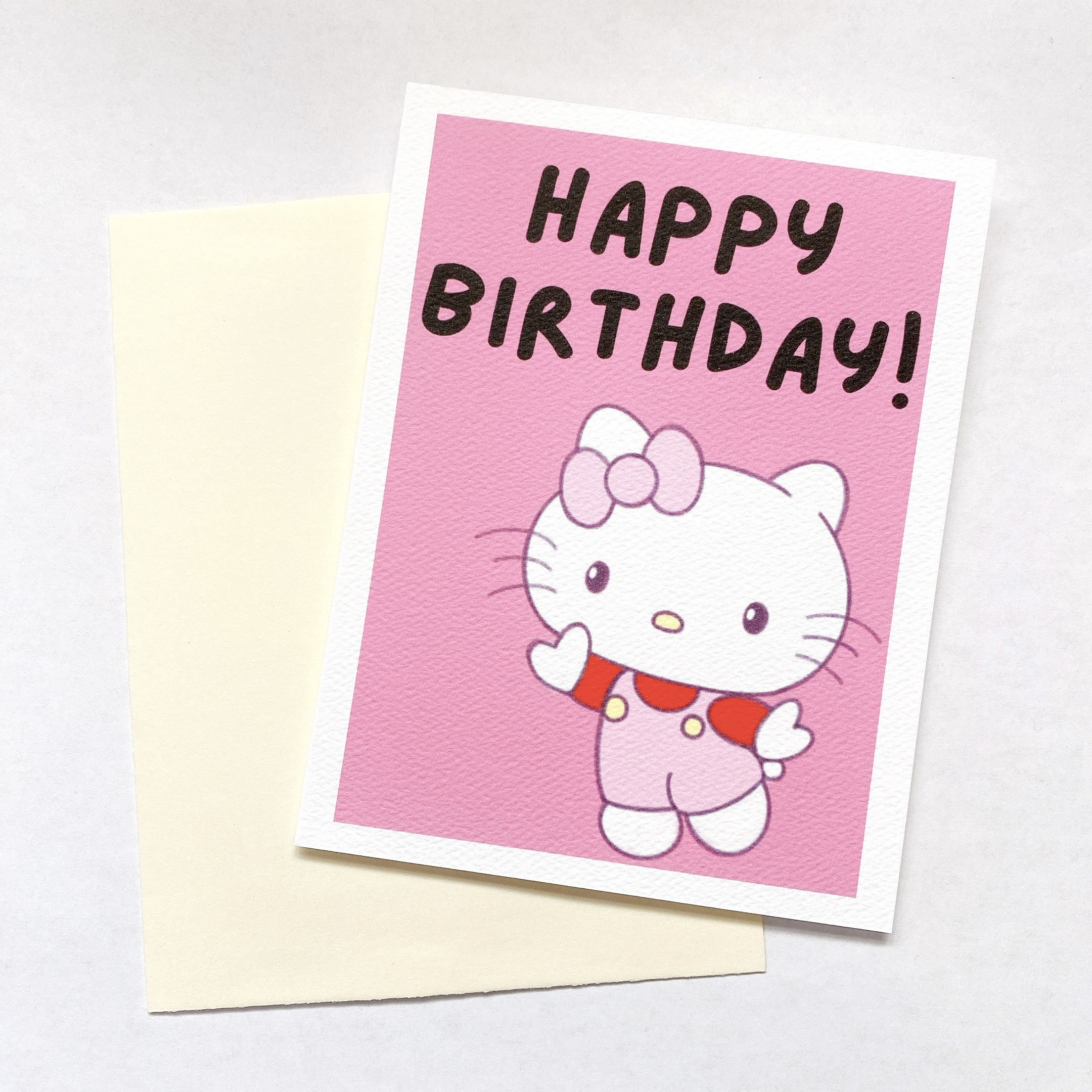 Carte Anniversaire Vierge Hello Kitty - Avec Enveloppe - Marque Samrio - Neuf Sous Blister