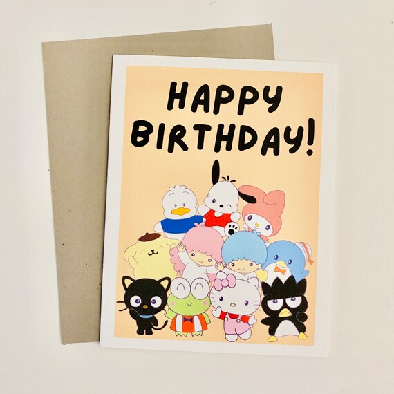 Sanrio Birthday Card Cute Birthday Card Personalized Card - Etsy