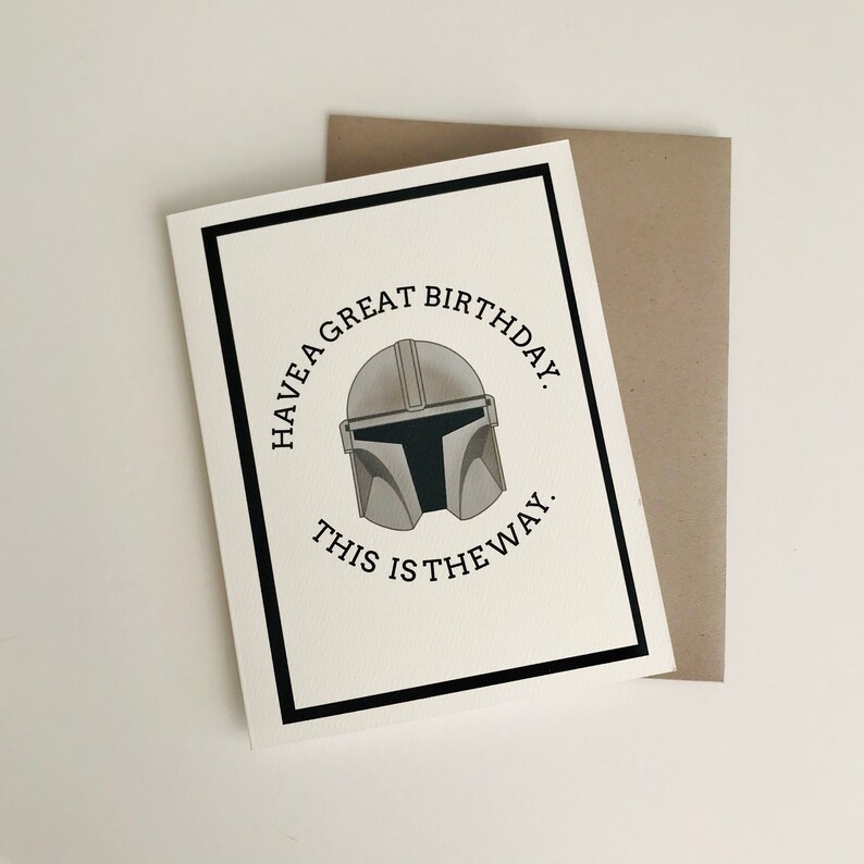 Mandalorian Birthday Card Personalized Card - Etsy