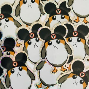 Porg Glitter Sticker | Star Wars sticker water bottle laptop skateboard planner cell phone iPhone