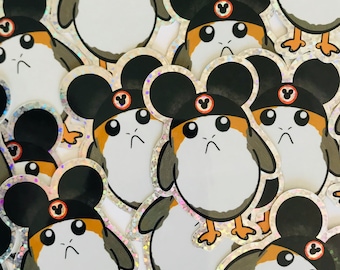 Porg Glitter Sticker | Star Wars sticker water bottle laptop skateboard planner cell phone iPhone