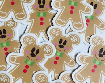 Mickey Gingerbread Christmas Sticker | Disney sticker water bottle laptop skateboard planner cell phone iPhone
