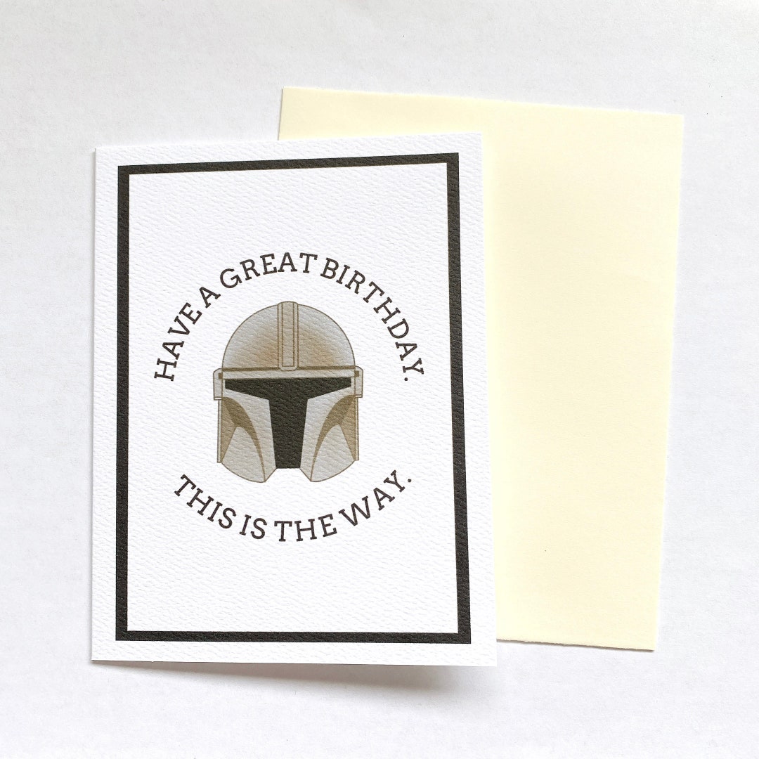 Mandalorian Birthday Card | Personalized Card - Etsy