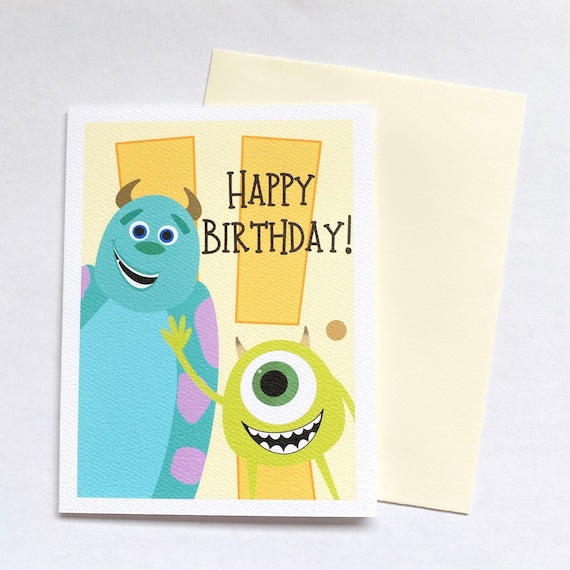 Cute Birthday Card | Monsters Inc. Greeting Card | Personalized Card - Etsy