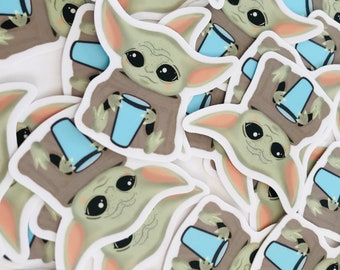 Grogu Sticker | Star Wars sticker water bottle laptop planner skateboard cell phone iPhone