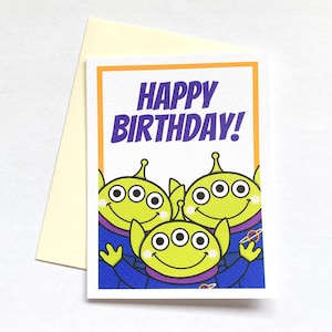 Cute Birthday Card | Toy Story Alien Card | Personalized Card