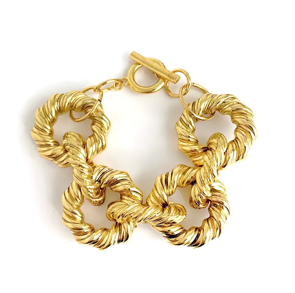 Chunky Gold Necklace Gold Statement Necklace Gold Vintage Etsy