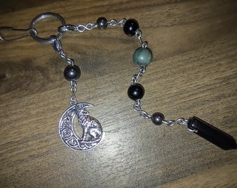 Fenrir Inspired Pendulum keychain, Fenrir Prayer Beads , stainless steel