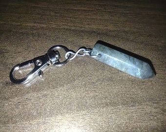 Labradorite Pendulum Zipper Dangle Charm, Pendulum Dangle Charm, Stainless Steel Pendulum Charm , stainless steel