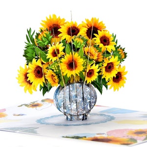 Carte pop-up tournesol, carte d'anniversaire, carte d'été, carte d'anniversaire, carte de fête des mères