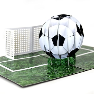 Biglietto di auguri pop-up di calcio, biglietto di auguri 3D, biglietto di congratulazioni per tifosi sportivi, squadra di calcio