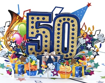 Happy 50th Birthday Pop Up Card