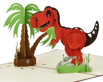 3d bottle cards,t-rex,prehistoric,trees,triceratops,history,colourful,pop out card,3d gift card,handmade card,3d,gift card,dinosaur