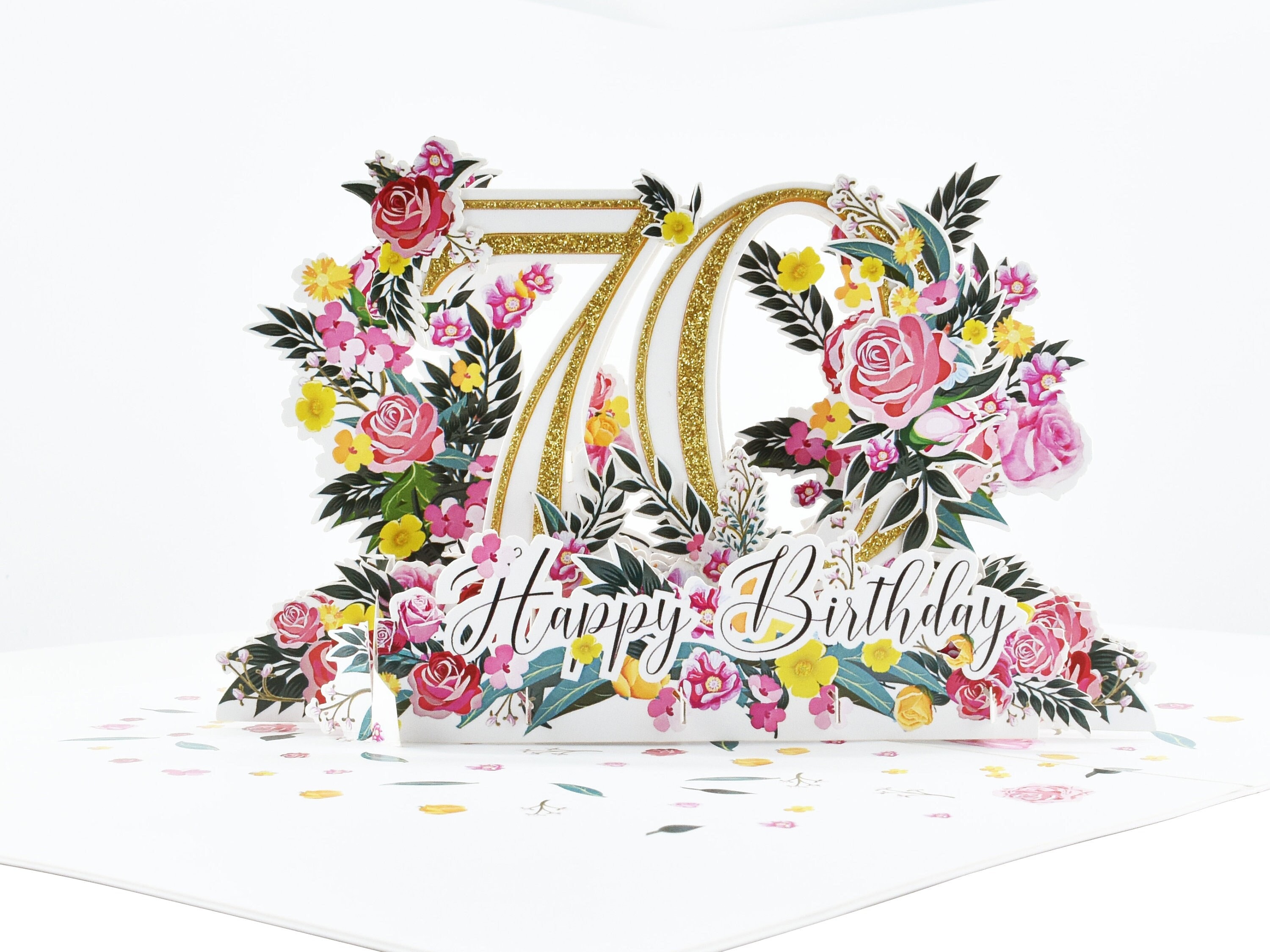 Happy 70th Birthday Pop up Card - Etsy