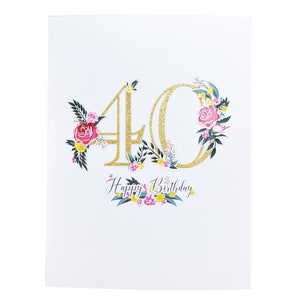 Happy 40th Birthday Pop up 3D Greeting Card - Etsy