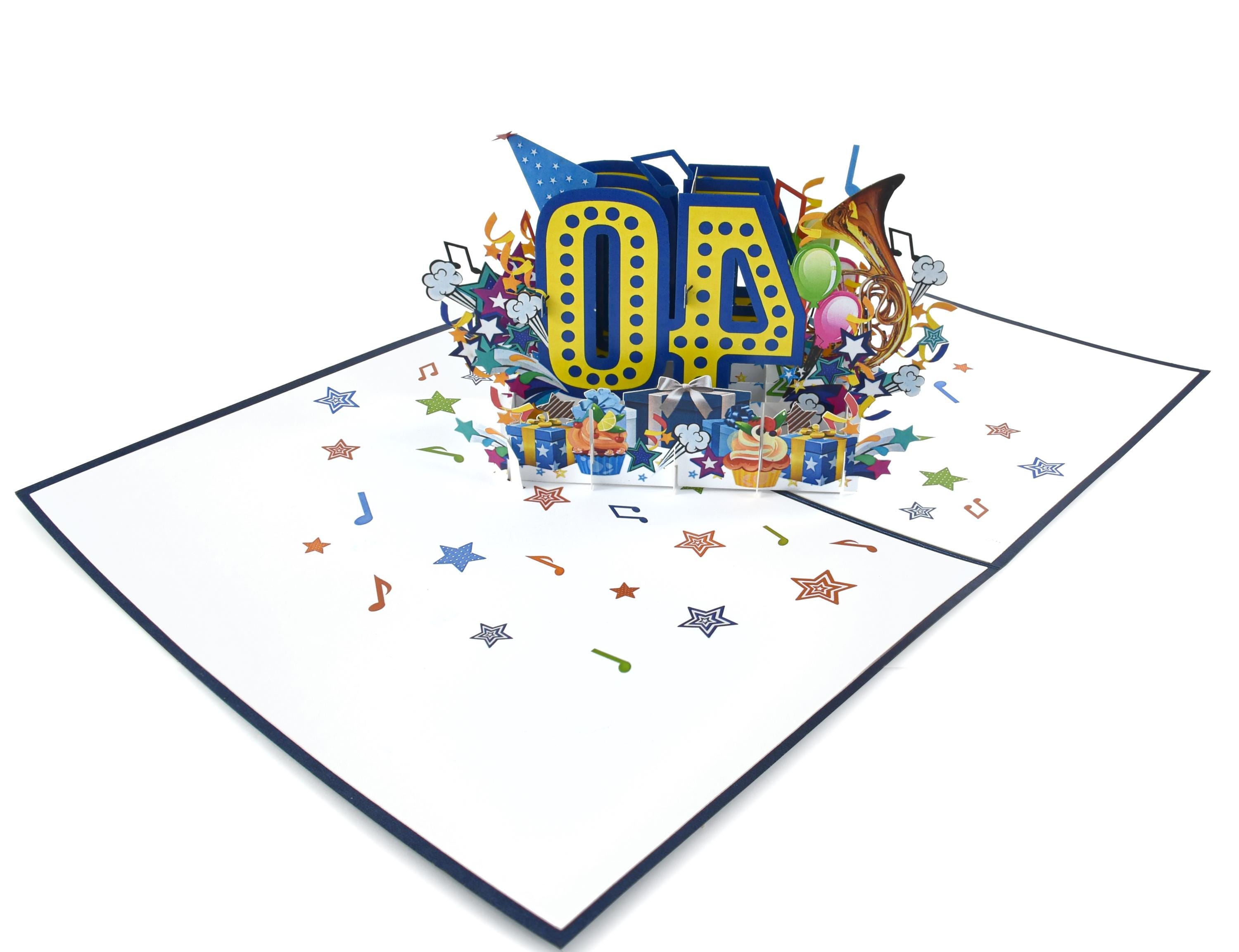 Happy 40th Birthday Pop up Card (blue) - Etsy Australia