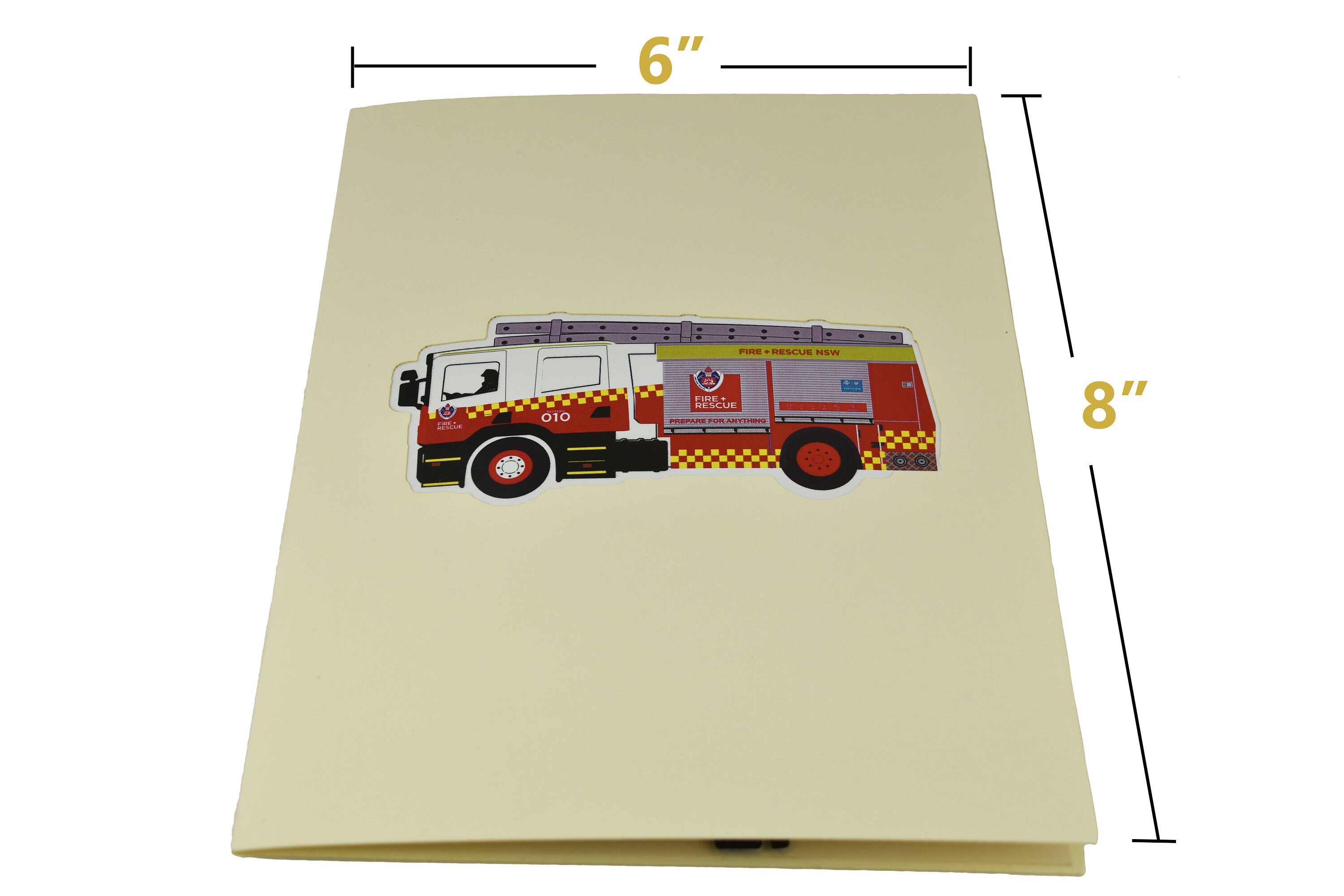 Liif Biglietto Di Auguri Pop-up 3D Con Camion Dei Pompieri, Per Bambini, Papà, Pompiere, Con Busta - 4