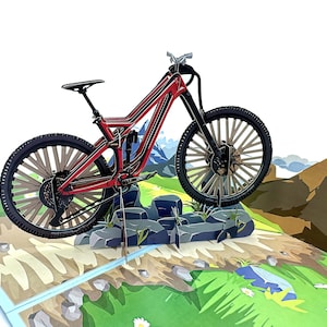 3D pop-upwenskaart mountainbike avontuur, verjaardagskaart - perfect voor fietsliefhebbers