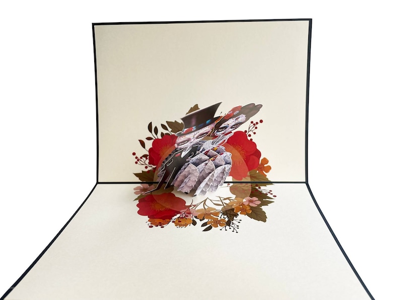 Corpse Couple Pop-Up Card - Day Of The Dead Wedding Card For Halloween & More