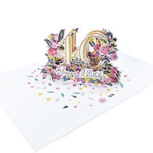 Happy 40th Birthday Pop up 3D Greeting Card - Etsy
