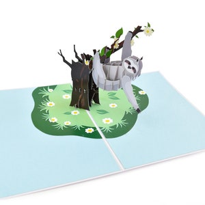 Cartão pop-up 3D de preguiça, cartão de aniversário, cartão de amante de animais, cartão de aposentadoria, cartão de festa infantil