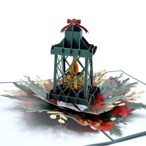 Carte pop-up lanterne de Noël