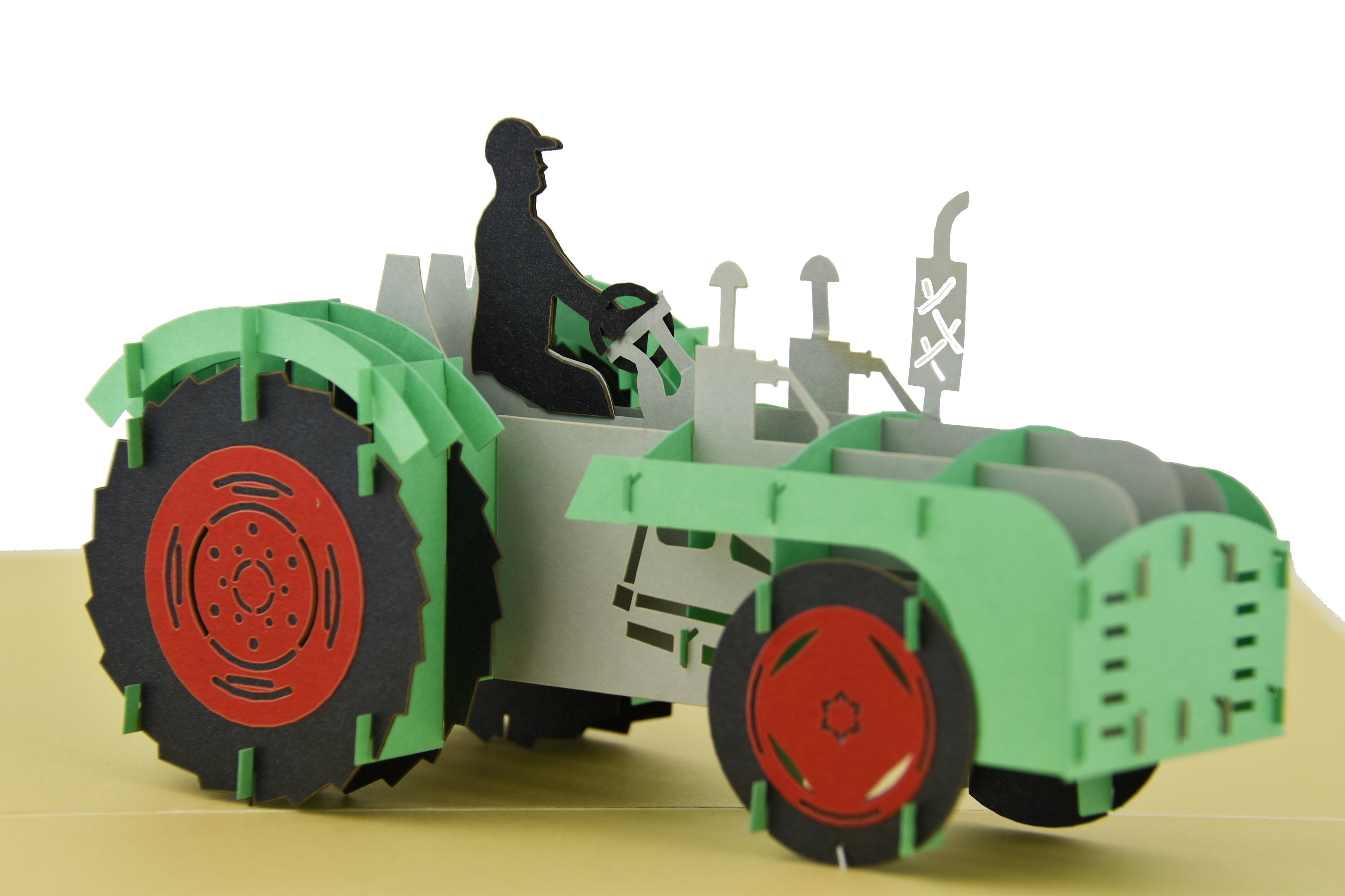 Biglietto Pop-Up 3D A Forma Di Trattore – Pop Card Express – Per Feste Del Papà, Compleanni, Pensionamento