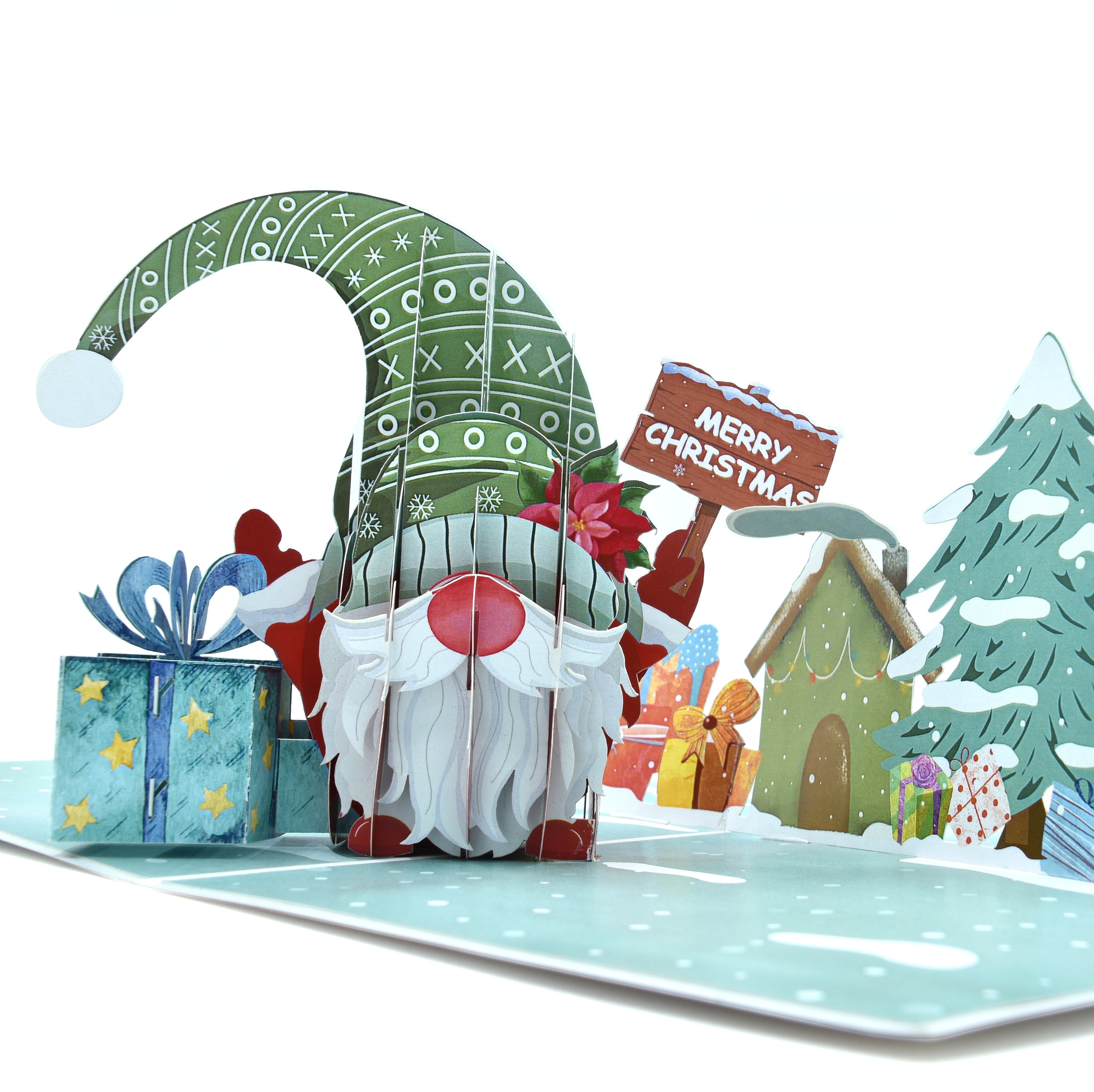 Merry Christmas Gnome Pop up Card - Etsy