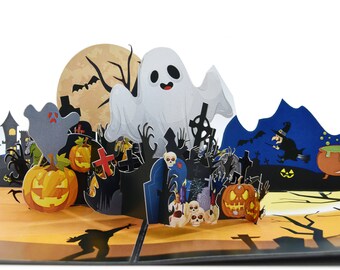 Happy Halloween Spooky Ghosts Pop-Up Greeting Card …