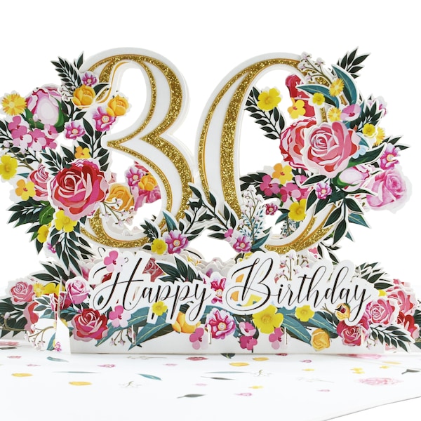 LIN Pop-Up Card, Birthday, Voucher, Invitation, Anniversary, 30 Years - View #3