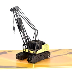 Carte pop-up camion grue, carte d'anniversaire 3D pour ouvriers du bâtiment, architectes, enfants, fête des pères