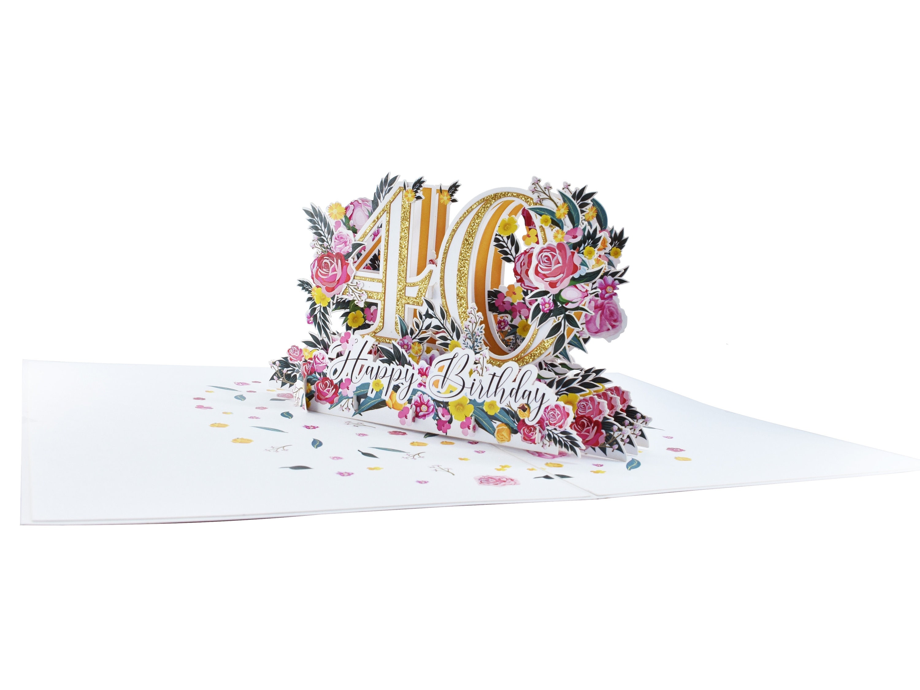 Happy 40th Birthday Pop up 3D Greeting Card - Etsy