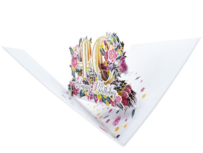 Happy 40th Birthday Pop up 3D Greeting Card - Etsy Canada