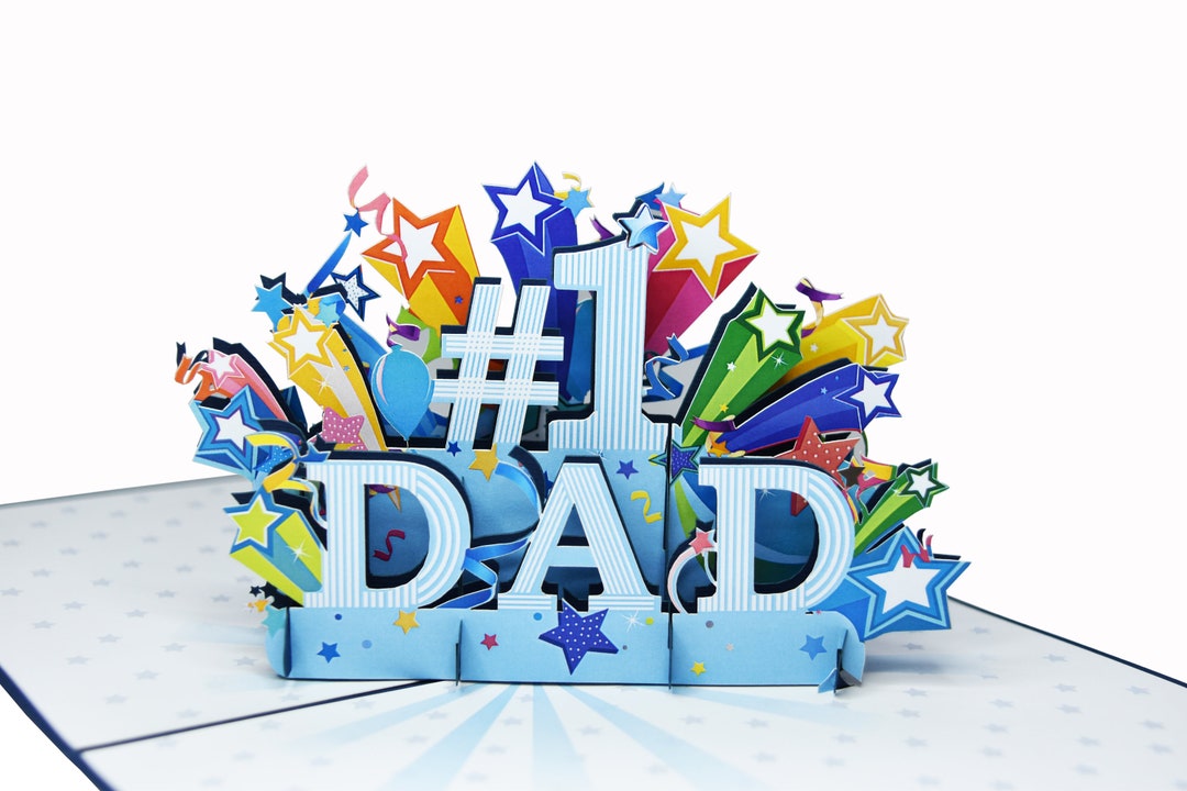 No 1 Dad Pop up Card, Father's Birthday Card, Father's Day Card Etsy