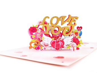 Love You Valentines Day Card, Birthday Card, Anniversary Card, Love Card