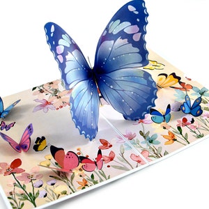 Carte Pop-Up Blue Butterfly