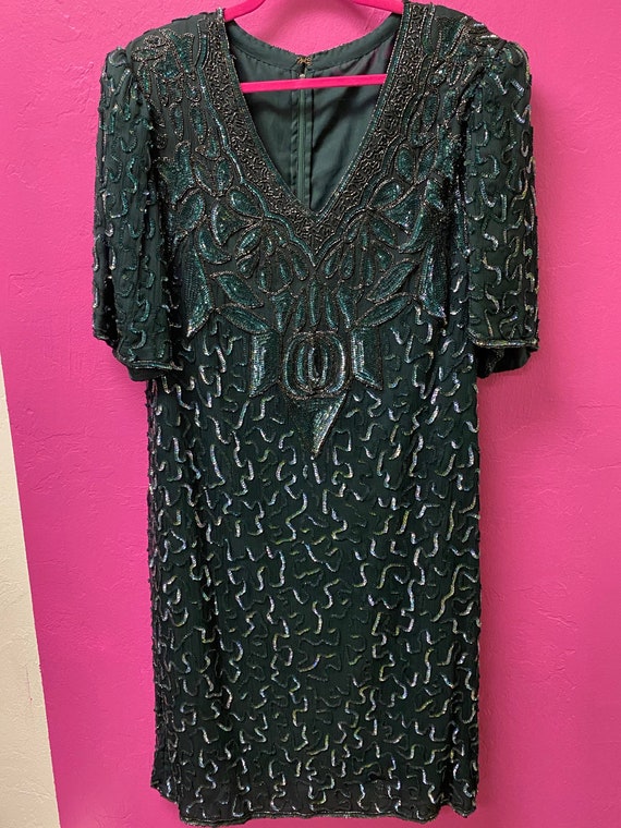 Handmade Vintage Dress Sequence Silk Shoulder Pads