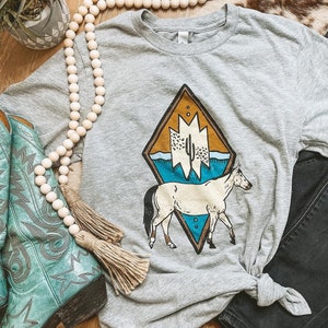 Cinched Up Designs Western Logo Graphic Tee, Cowgirl Shirt, Christmas Gift, Horse Gift, Horse Lover Shirt, Western Gift, Cowgirl Gift