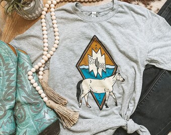 T-shirt westernpaard, shirt cowgirl, cadeau voor paardenliefhebber