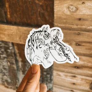 Cinched Up Designs Untamed Cowgirl Western Sticker, Cowgirl Gift, Horse Sticker, Horse Lover Gift, Horse Gift, Western Gift,Stocking Stuffer