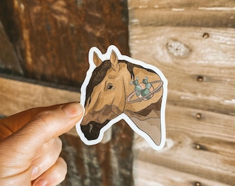 Wildleder Pferdekopf Sticker, Western Cowgirl Geschenk