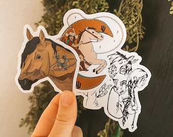 Western Cowgirl Sticker Pack, Cinched Up Designs