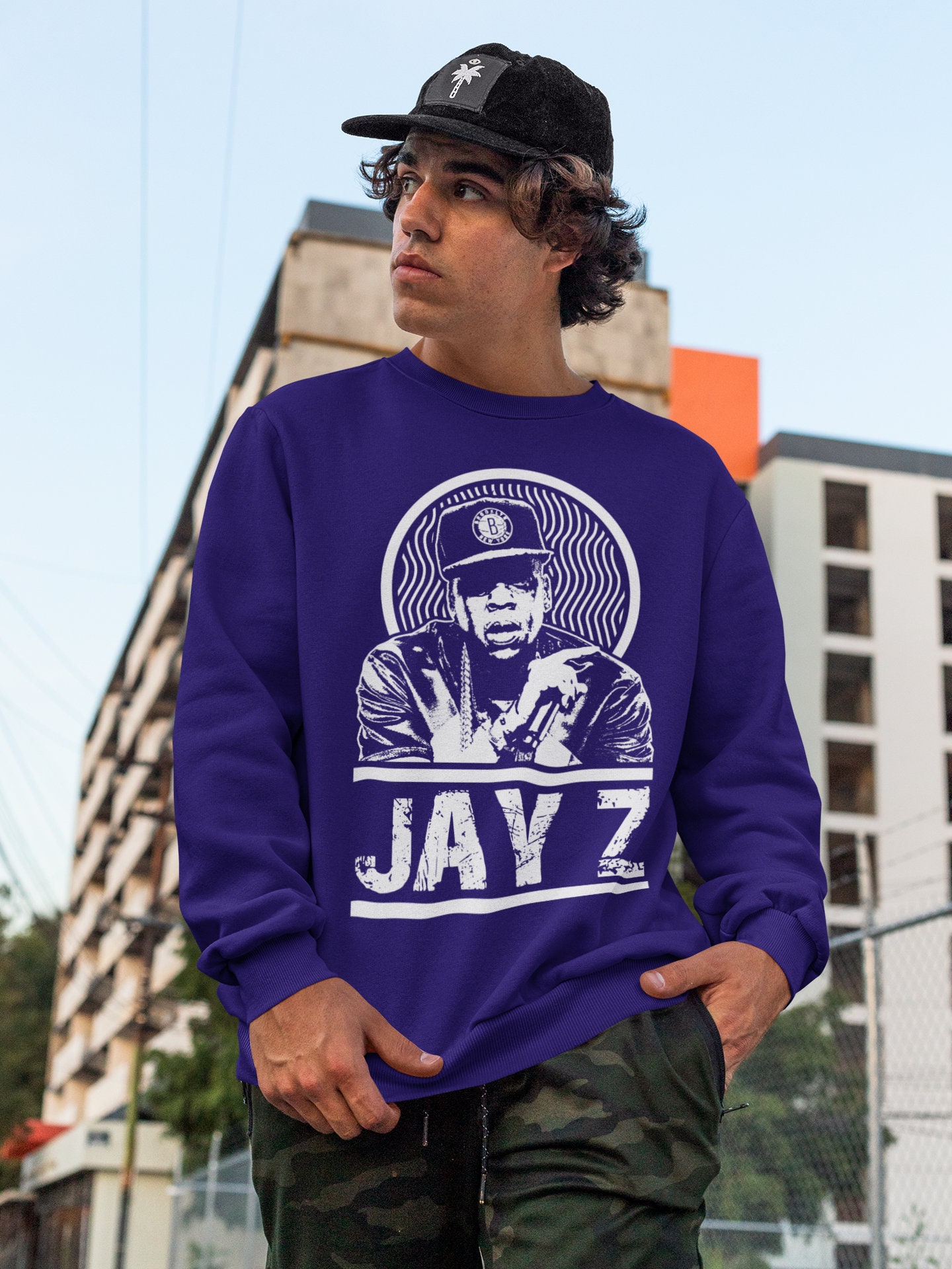 Jay Z Hip Hop Sweatshirt Rapper Clothing Old School Rap Long Sleeve Sweatshirt sold by KaiWen SKU 451477 Printerval UK