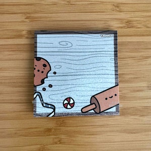 Holiday Baking Sticky Notes | Cute Winter Themed Stationery Pad | Food and Baking | Office Stationery and Organization