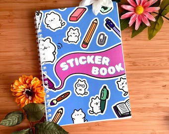 Kawaii klistermärkesförvaringsbok | Söt klistermärkesutgivningsbok för klistermärkessamlare