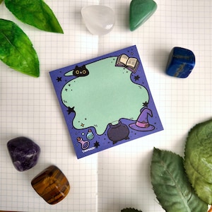 Magical Cauldron Sticky Note | Witchy, Halloween Themed Stationery Pad | Kawaii Magical Sticky Note | Office Stationery and Organization