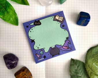 Magical Cauldron Sticky Note | Witchy, Halloween Themed Stationery Pad | Kawaii Magical Sticky Note | Office Stationery and Organization